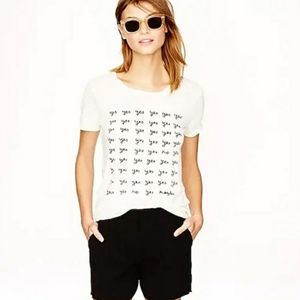 J. CREW 'yes yes no maybe' white short sleeve graphic tee XXS humor Meme